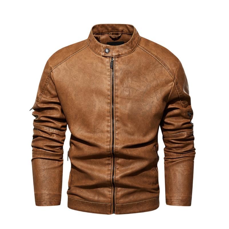 

Men's Jackets Nice Autumn And Winter European American Wash Off Four Generations Of Washed Fine Leather Clothes, Black