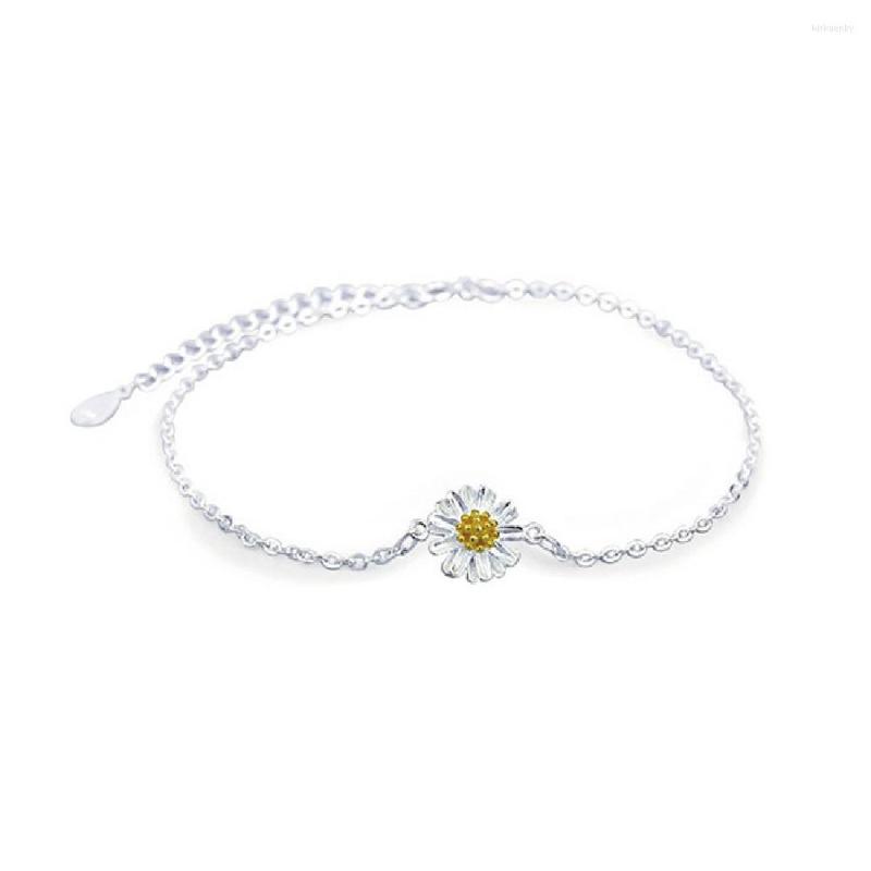 

Anklets Sterling Silver Women Daisy Charms Ankle Bracelets Beach