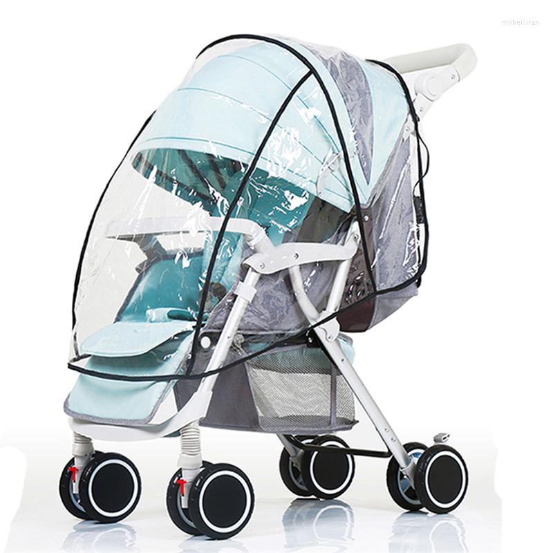 

Stroller Parts Baby Accessories Waterproof Rain Cover Transparent Wind Dust Shield Zipper Open Raincoat For Pushchairs