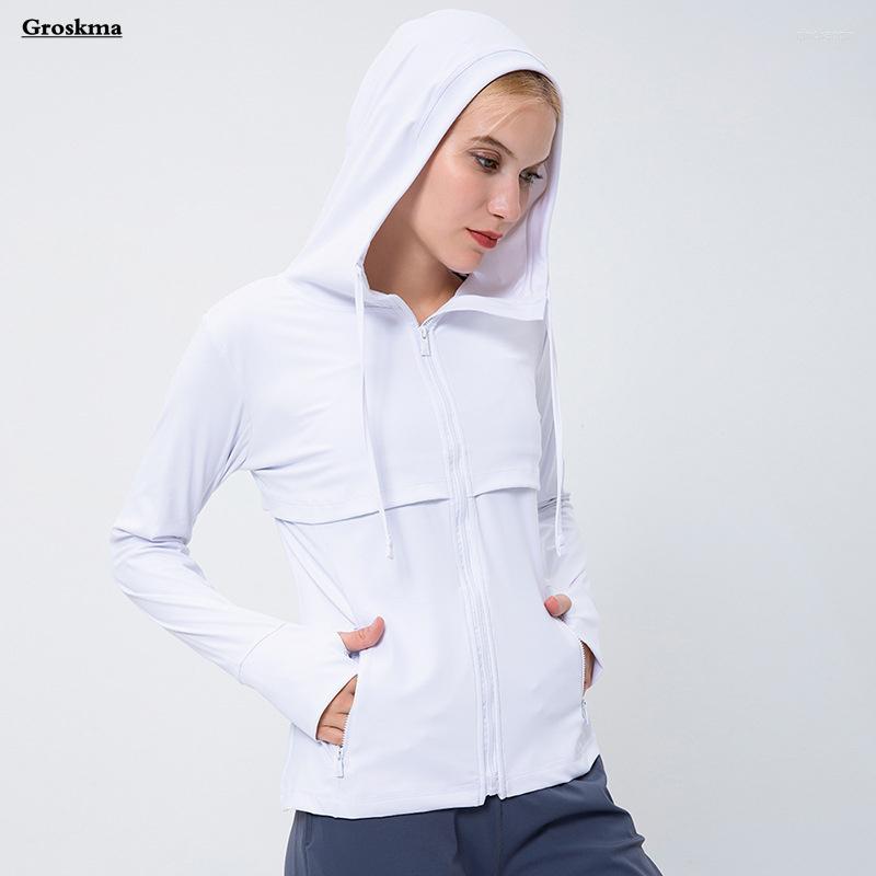 

Gym Clothing Patchwork Women Training Coats Long Sleeve Hooded Quick Dry Fitness Tops Yoga Jackets Workout Running Sportswear, Black