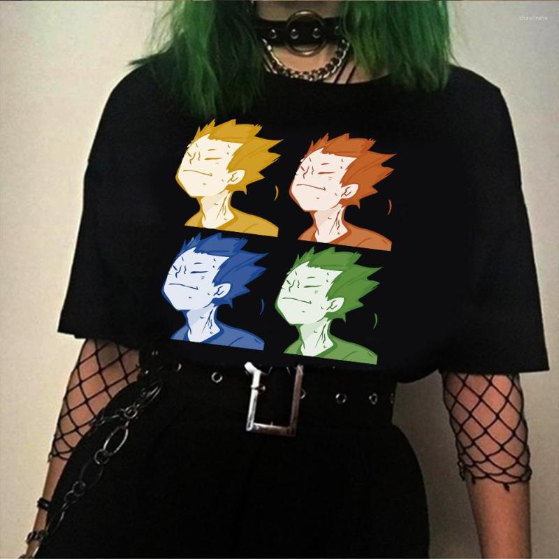 

Men's T Shirts Anime Haikyuu Men Shirt Manga Satori Tendou Printed Tshirt Short Sleeve T-Shirt Hip Hop Tops Male Harajuku, Black