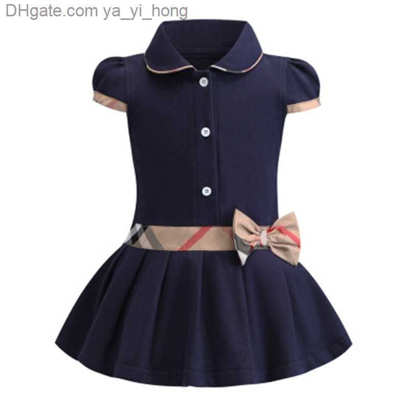 

Dress Girls 2019 INS Hot Styles New Summer Styles Girl Kids Sailor Collar Short Sleeve Elegant High Quality Cotton Pleated Princess Dress yayihong, A#