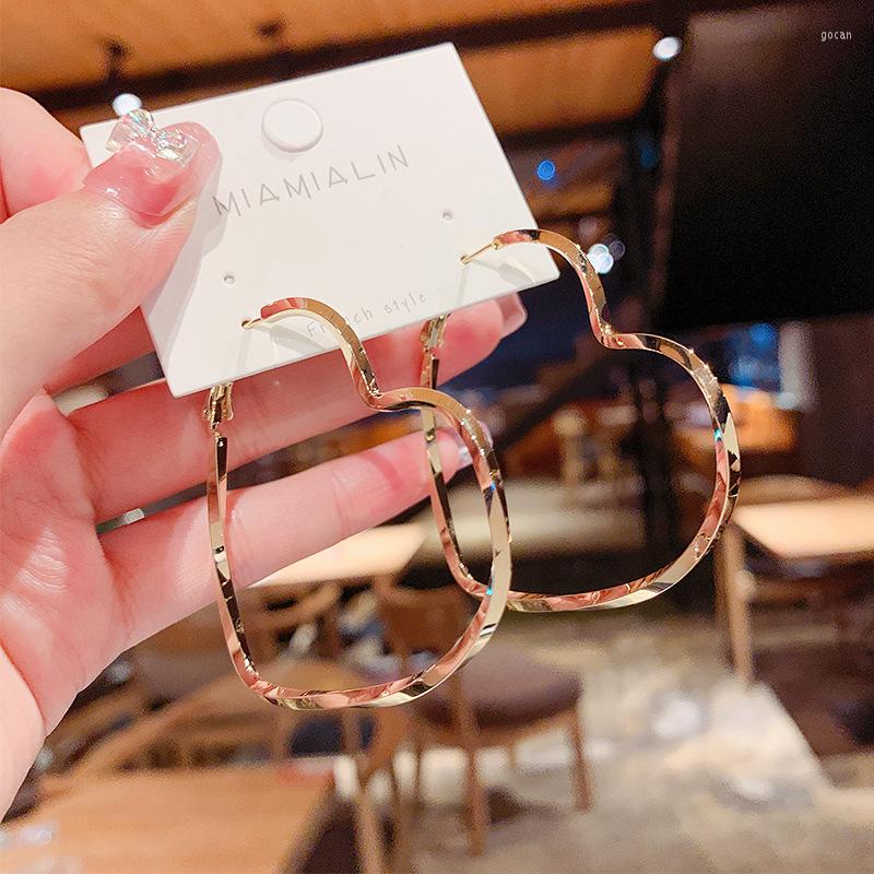 

Hoop Earrings BLIJERY Punk Gold Silver Color Heart For Women Jewelry Gift Female Hip Hop Big Metal Earring