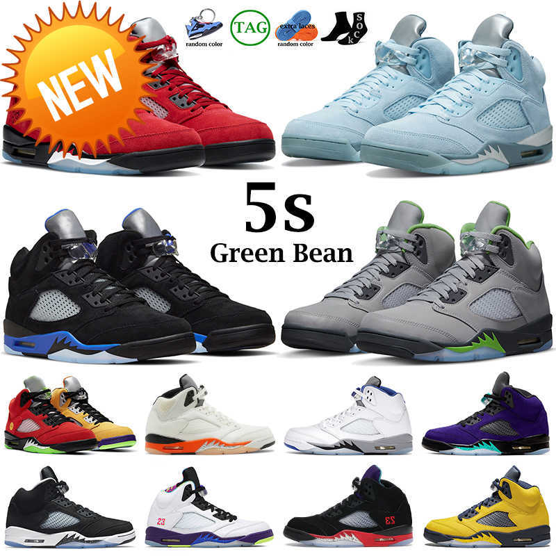 

NEW 5s basketball shoes men jumpman 5 Green Bean Racer Blue Bluebird Moonlight Raging Red Stealth 2.0 Alternate Grape What The Michigan, 12