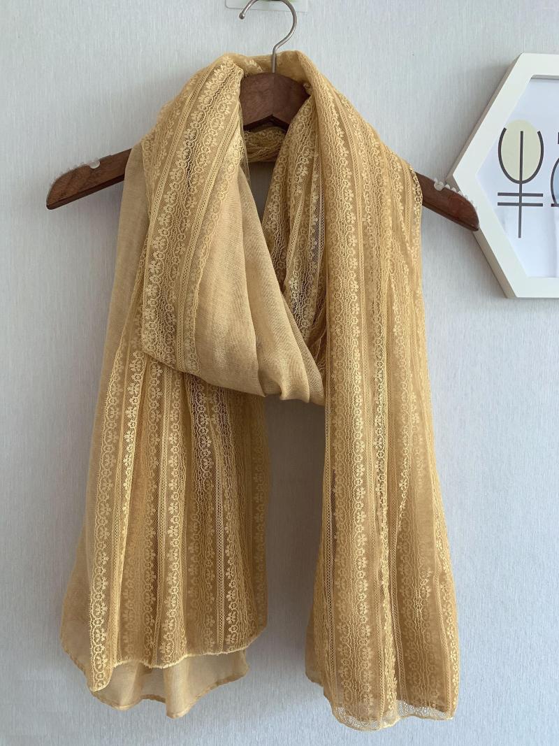 

Scarves 2022 Plain Lace Scarf Shawls Women Beautiful Long Cotton Beach Hijab Muffler Wrap 10 Color