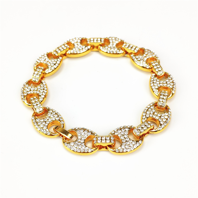 

luxury infinity bracelet h bangle channel jewelry designer for women chains men 18K gold plated forever Inverted figure 8 shape full diamonds hip hop Cuban bracelet