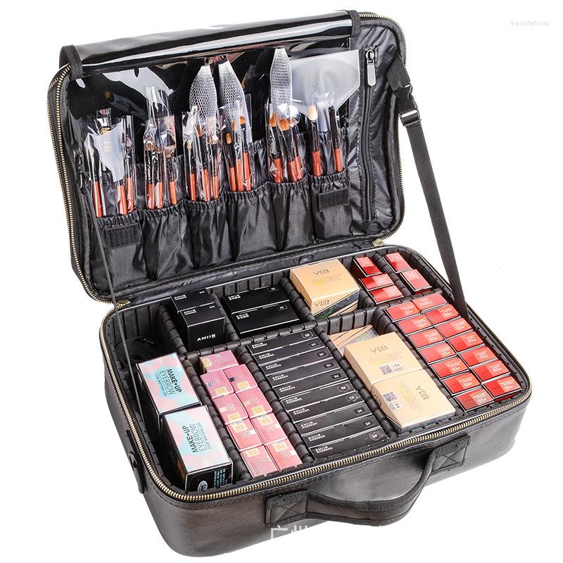 

Cosmetic Bags Fashion Women Bag Travel Makeup Organizer Female Lady Professional Make Up Box Cosmetics Pouch Beauty Case, Black mini