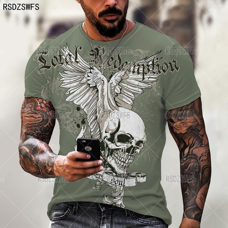 

Men's T Shirts Fashionable Summer 3D Printing Love Skull Male/Female T-shirt Angel Skeleton Pattern Street Personality Wild Trend Top, Ofsm-00469