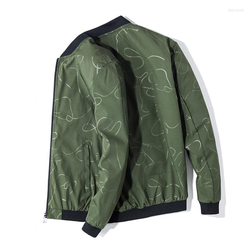 

Men's Jackets Spring And Autumn Thin European American Fashion Brand Casual Irregular Pattern Pilot Baseball Suit Jacket, Beige