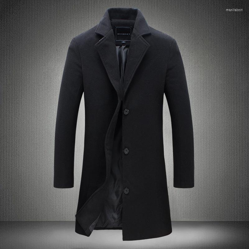 

Men's Down Men Autumn Winter Jacket Jackets Stand Collar Long Coats, Black