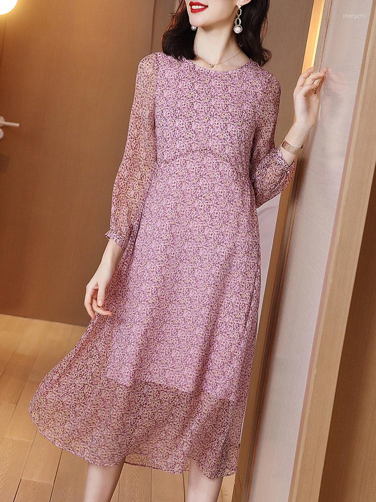 

Casual Dresses Women Summer Floral Beach Dress Mulberry Silk Boho Party Ladies 2022 A20C7112AGF KJ5479, Pink