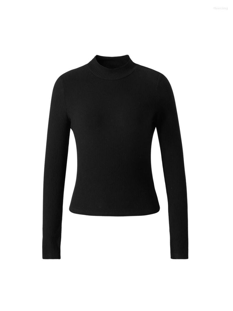

Women' T Shirts Women  Rib Kint Jumpers Mock Neck Tees Turtleneck Layer Shirt Long Sleeve Pullover Sweater Basic Slim Undershirt, White