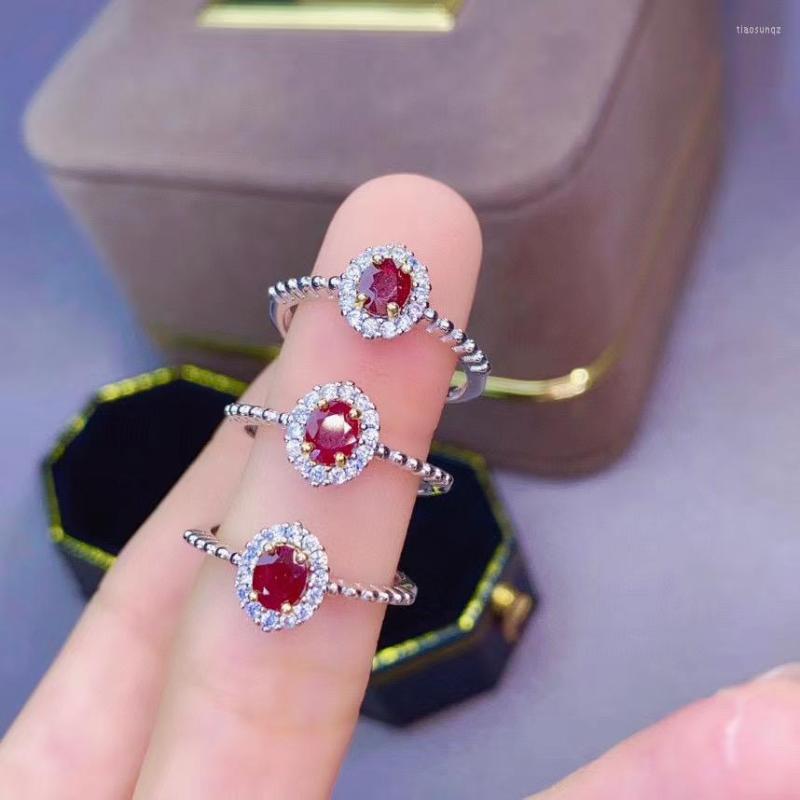 

Cluster Rings The Gift For Your Mother Ruby Ring 925 Sterling Silver Fine Jewelry Fashion