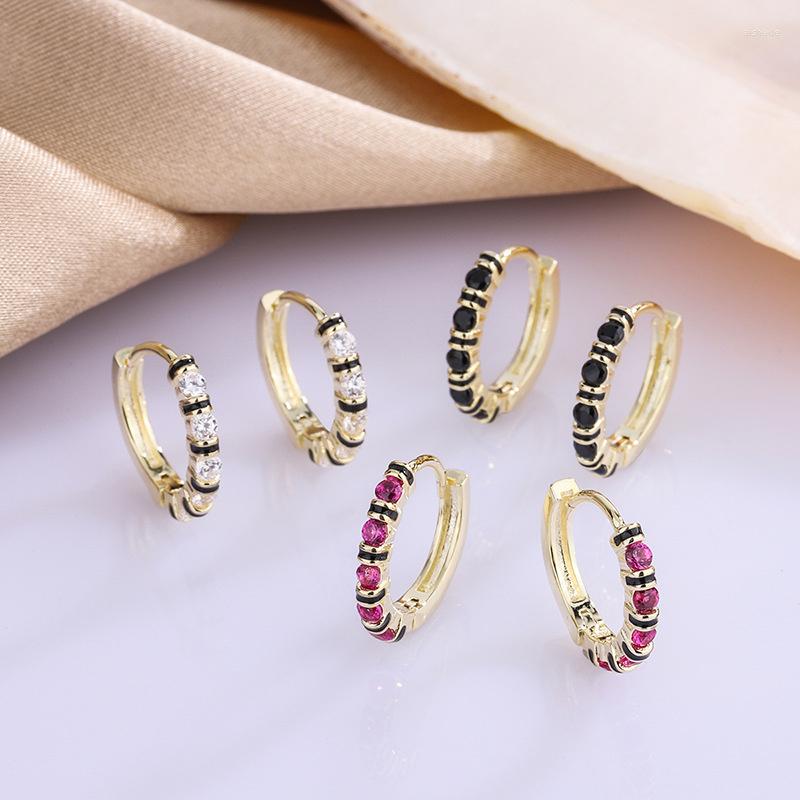 

Hoop Earrings Mix Color Round Fashion Enamel Jewelry Gold Jewerly Gift