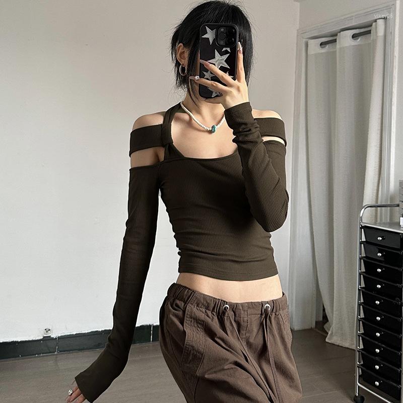 

Women' T Shirts Y2K Harajuku Shirt Women Vintage Long Sleeve Star Grunge Aesthetic Crop Top Spring Autumn American Retro Clothes, Black