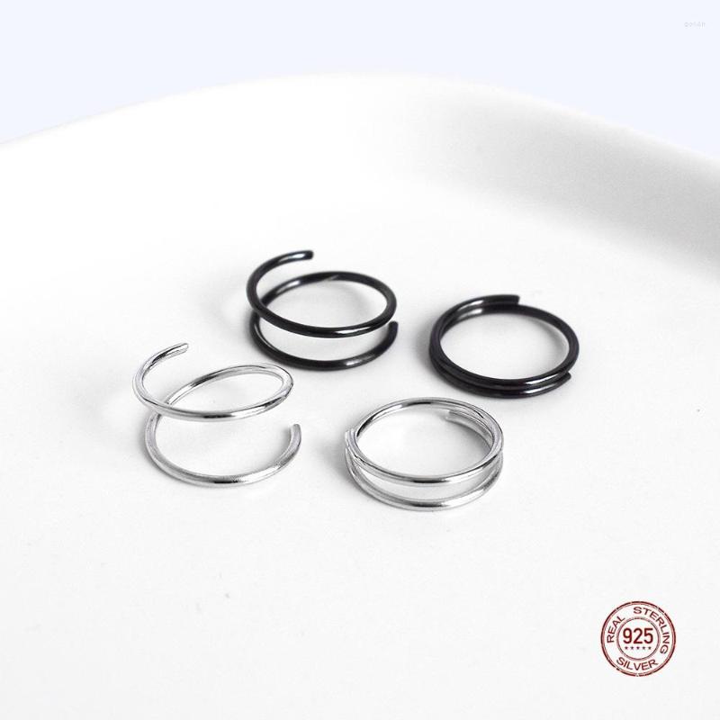 

Hoop Earrings LKO Real 925 Sterling Silver Multi Layer Surround Rotating For Women Fashion Simple Cute Ear Studs Jewelrry Ornaments