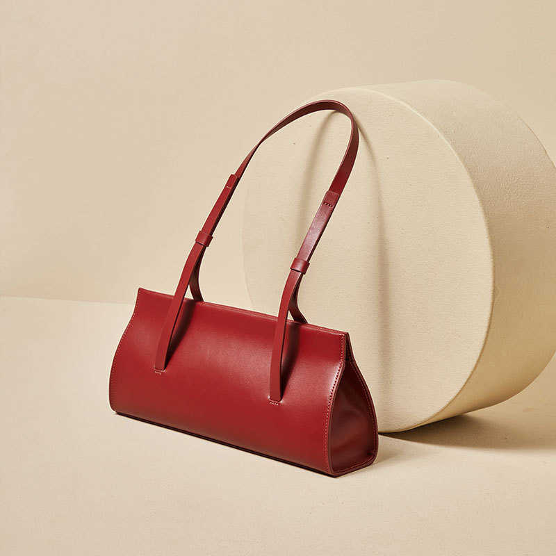 

Bag new leather womenbag cream color versatile underarm high-grade soft one shoulder stick wedding, Red8