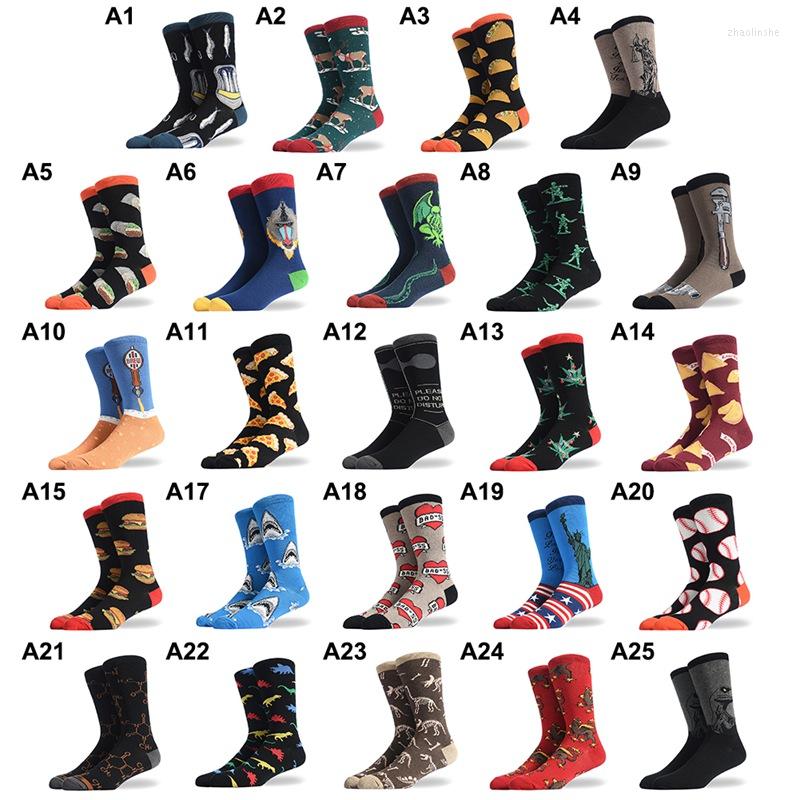 

Men's Socks Casual - Colorful Funky For Men Printed Anti-slip Breathable Cotton 24 Styles, A5