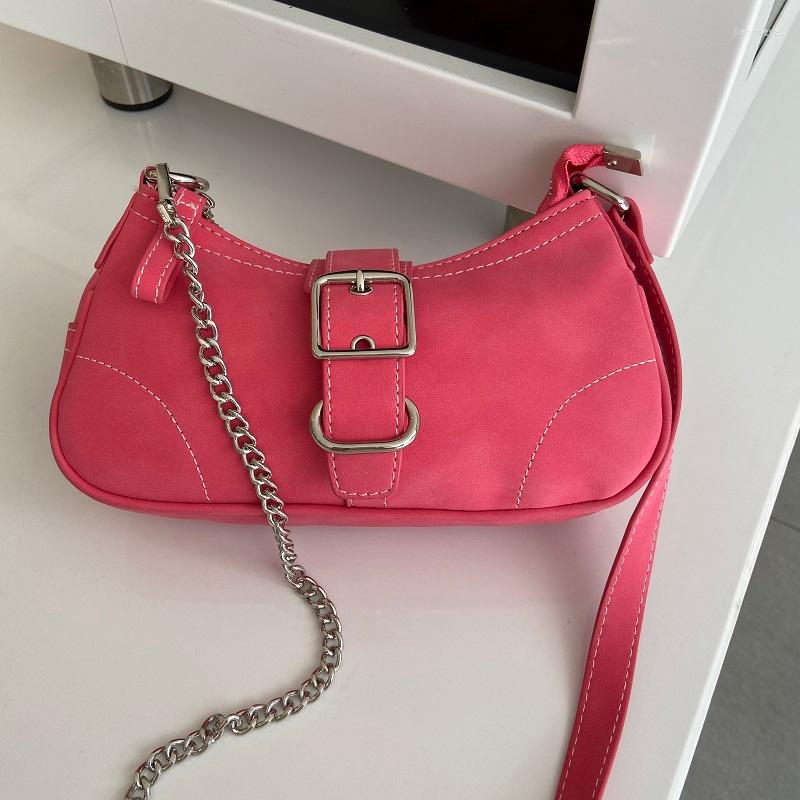 

Evening Bags Vintage Rose Red Women's Underarm Bag Female Girls Shoulder Clutch Purse Handbags Retro Matte Leather Ladies Crossbody, Pink