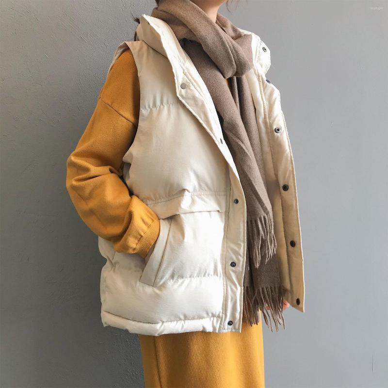 

Women's Vests Fashion Winter Vest Women Warm Sleeveless Jacket Casual Cotton Padded Female Slim Solid Waistcoat Veste Femme Q85, Xingse