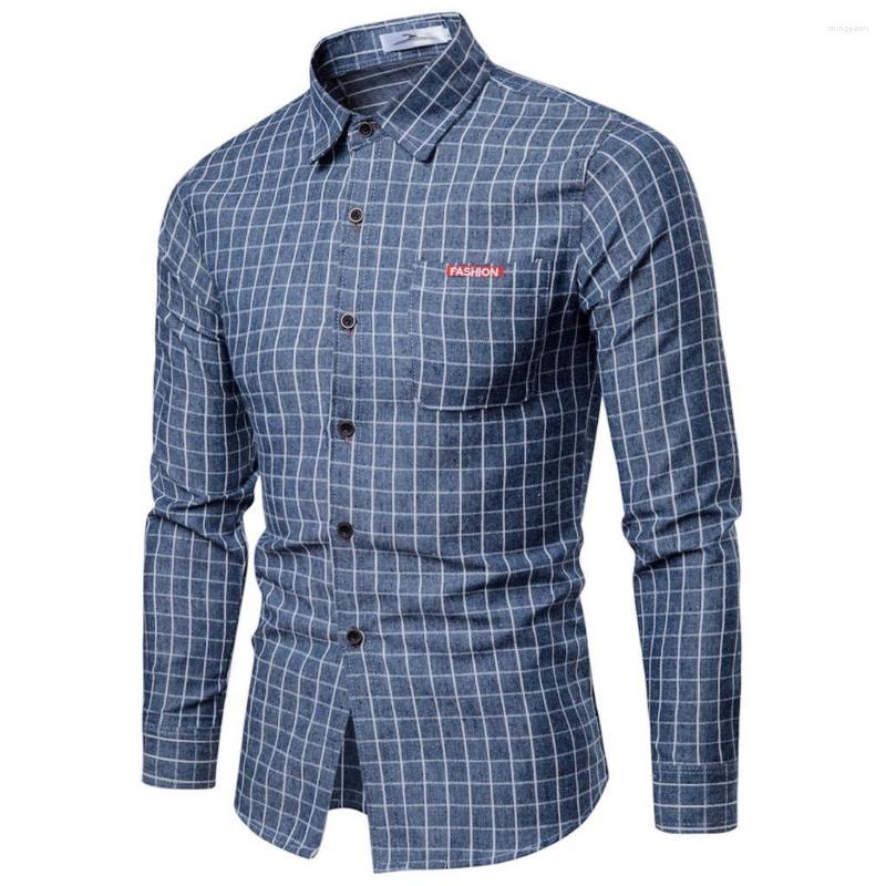 

Men's Casual Shirts Mens Button Down Pajama Shirt Men's Fashion Business Leisure Plaid Printing Long-sleeved Polyester Long Sleeve Tee, Black