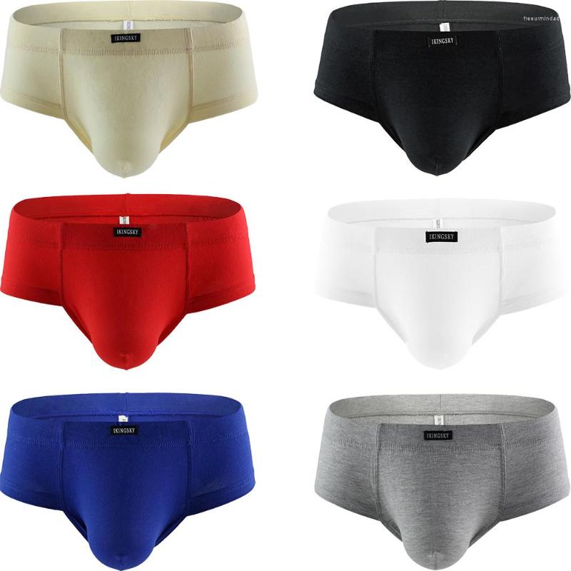 

Underpants Men' Seamless Front Pouch Briefs Low Rise Men Cotton Underwear Sexy Cheeky Under Panties, Black