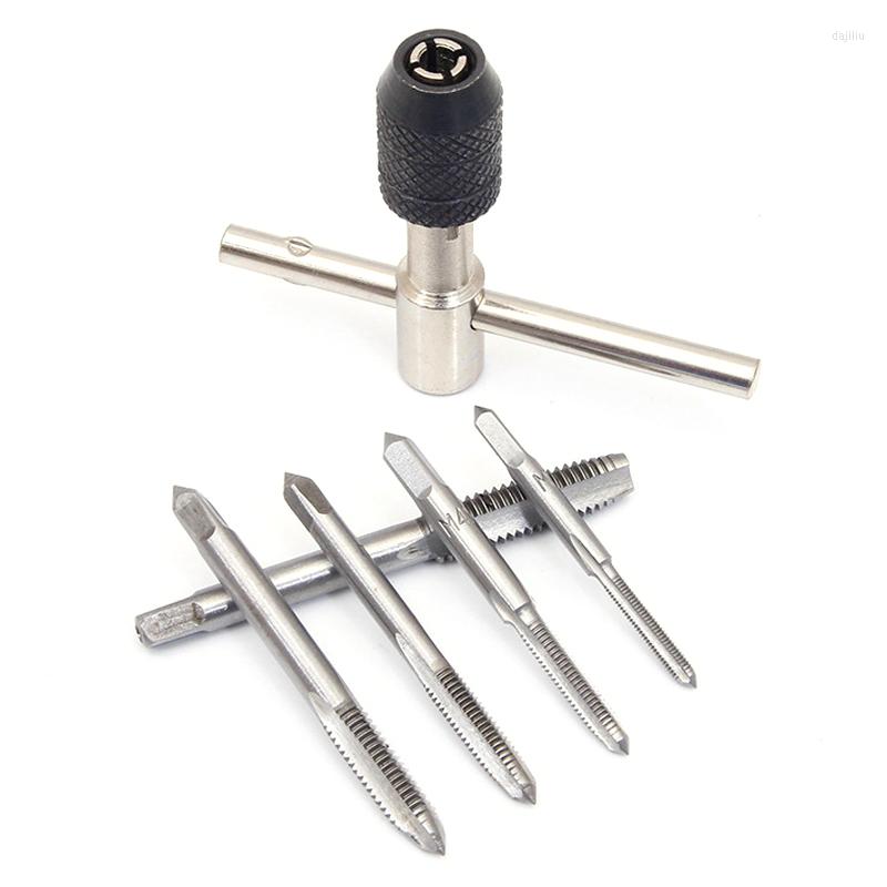 

M3-M8 6PCS/Set Tap Drill Wrench Tapping Threading Tool Screwdriver Holder Hand Thread Metric Plug Screw Taps