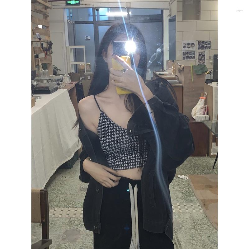 

Women's Polos Houndstooth Camisole Women's Temperament Sleeveless Top, Photo color