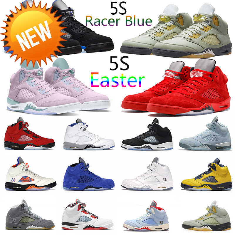

NEW Jumpman 5 5s mens basketball shoes Racer Blue Easter Concord Pro Star Red Suede Sail Wolf Gray Fire Red Moonlight White Coment What The, 21
