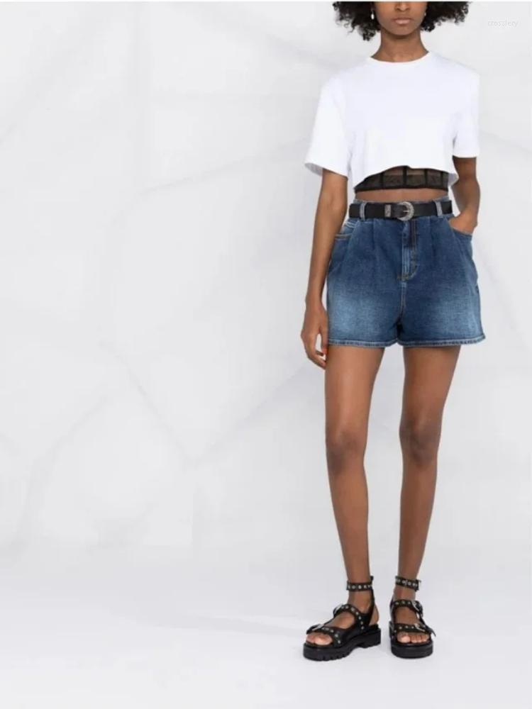 

Women' Shorts Women Pants 2022 Spring And Summer Solid Color Elastic Waist Casual Straight Jeans, Blue