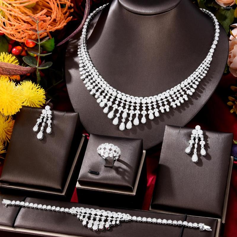 

Necklace Earrings Set Soramoore Luxury 4PCS Jewelry Aristocratic Female Fashion High Quality Bridal Wedding Engagement 2022, Picture shown