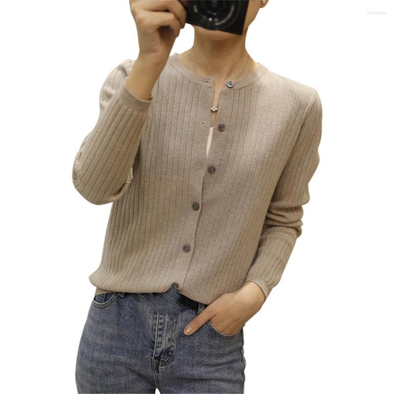 

Women' Knits 2022 Women' Sweater Cardigan Pure Color Striped Knit Loose Simple Thin Spring And Summer Korean Fashion Style Basic, Camel