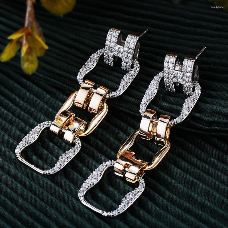 

Dangle Earrings GODKI Lovely Luxury Square Crossover For Women Wedding Party Bridal Boucle D'oreille Femme