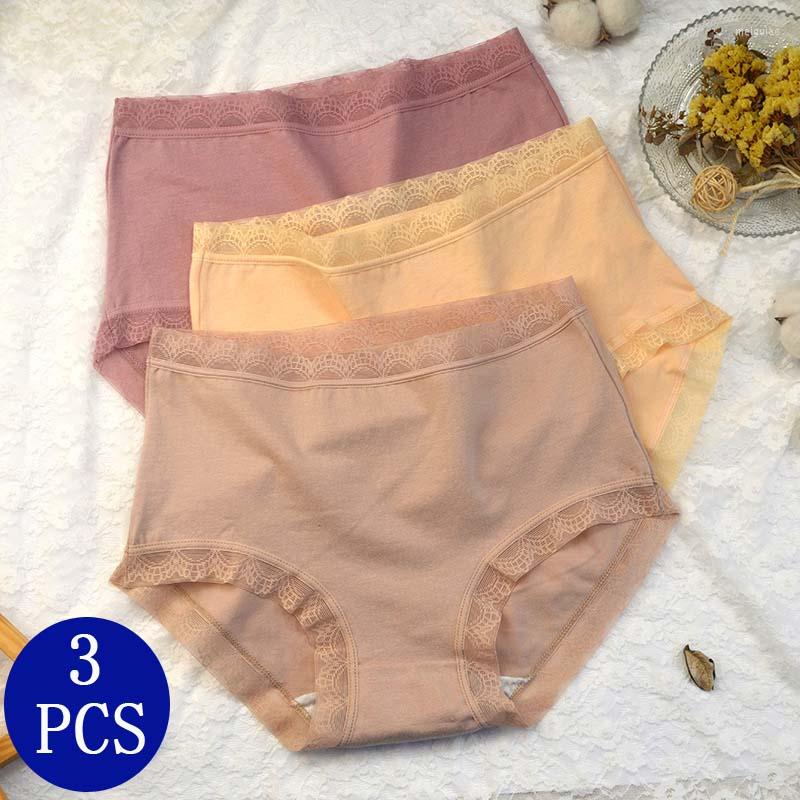 

Women's Panties Lightweight Breathable Women Soft Female High Waisted Underwear Lace Plus Size Lady Briefs, Beige