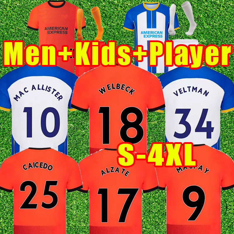 

MAUPAY Cucurella 2022 2023 Soccer Jerseys WEBSTER TROSSARD MARCH Mac Allister Mwepu CONNOLLY Moder 22 23 Away men kids Football Shirt Seagull fans player version 4xl, Home