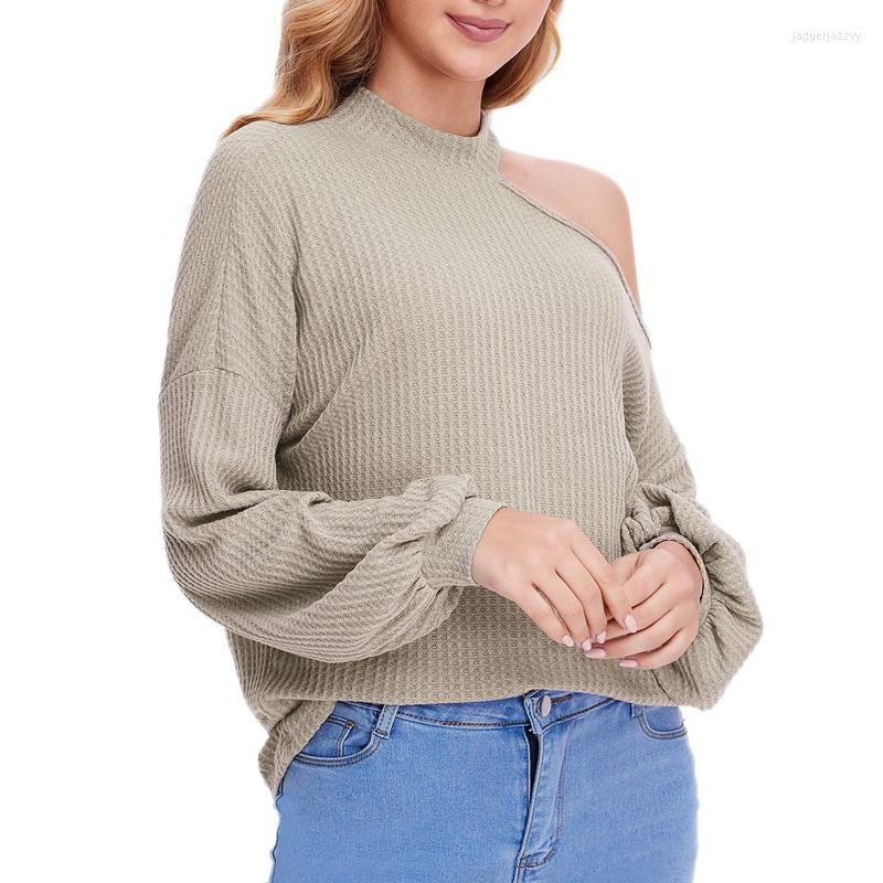 

Women' T Shirts Elegant Long Sleeve O-Neck Pullover Autumn Shirt Fashion Women Loose Winter Jumper Knitted T-shirt Soft Pull Femme 23831, Black