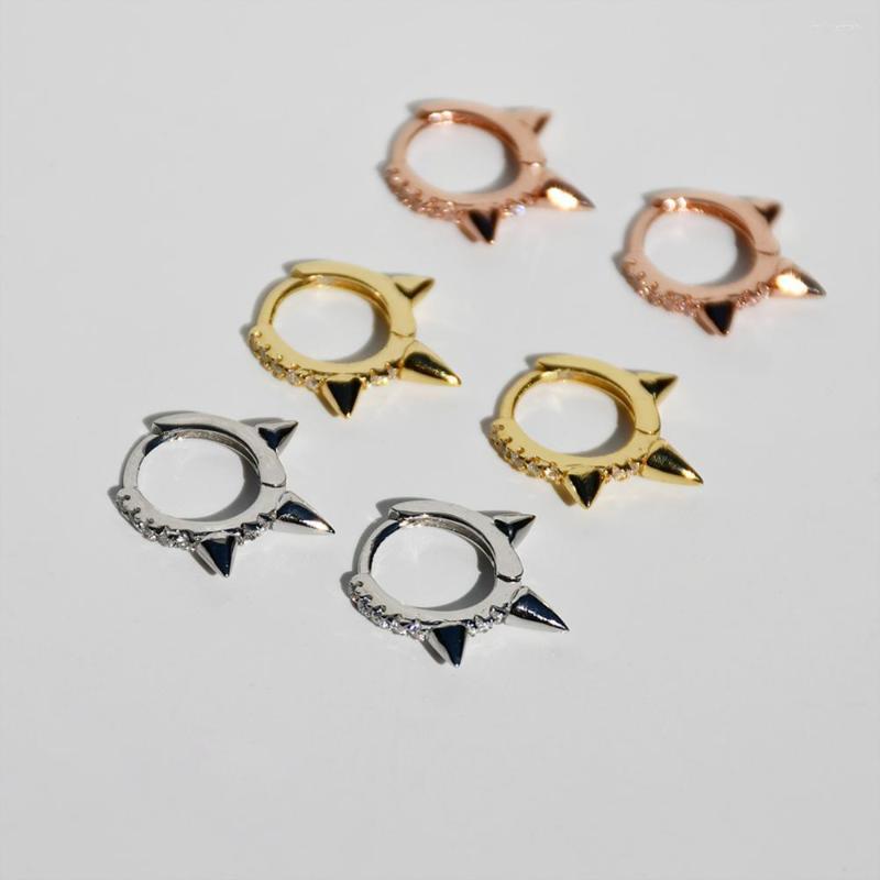 

Hoop Earrings 925 Sterling Silver Earring Zircon Punk Style Geometric Ear Bone Buckle Trend Simple Versatile Boy Women Jew Persona