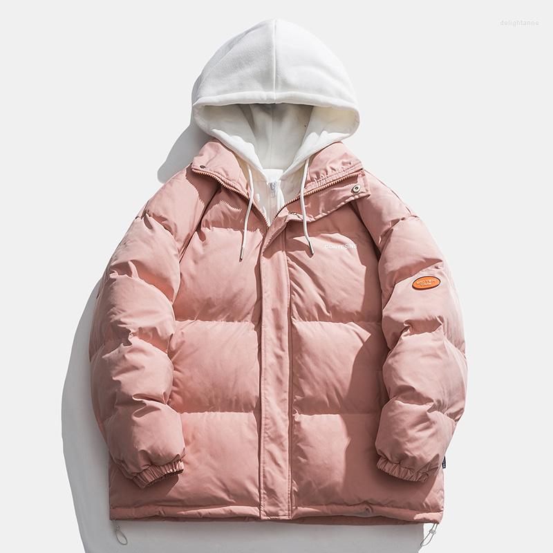 

Men' Down 2022 Winter Jacket Men Parkas Thicken Warm Coat Mens Hooded Jackets Solid Color Parka Women Fashion Streetwear, Dark grey