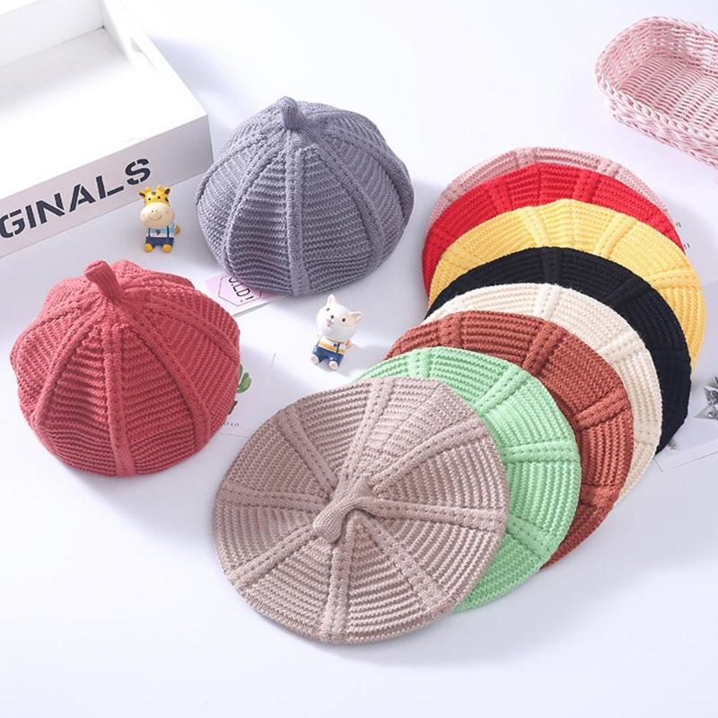

Hats Cute Trendy Woolen Yarn Kids Girl Solid Color Knit Crochet Beret Beanie Winter Pointed Hat Cap Headwear Warm Christmas Gifts, Black