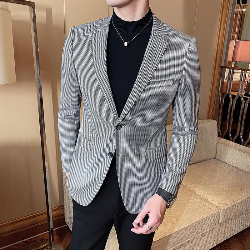 

Men's Suits High Quality Men Blazer 2022 Spring Long Sleeve Mens Jacket All Match Simple Casual Suit Jackets Formal Wear 4XL, As the photo show