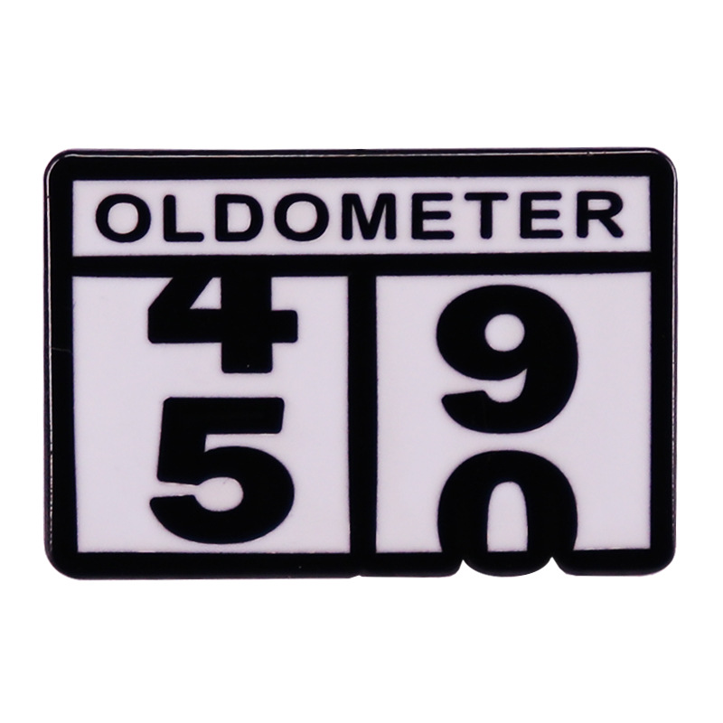 

Fun 50th Birthday Odometer Brooch Metal Badge Accessory Gifts, As picture