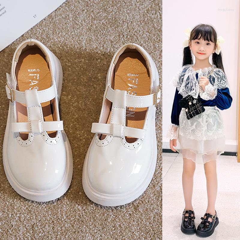 

Flat Shoes 2022 Fashion Bow Little Girl Dance Princess Leather For Children'S School Kids Dress Flats Shoe 3 5 8 10 12 Year, Black
