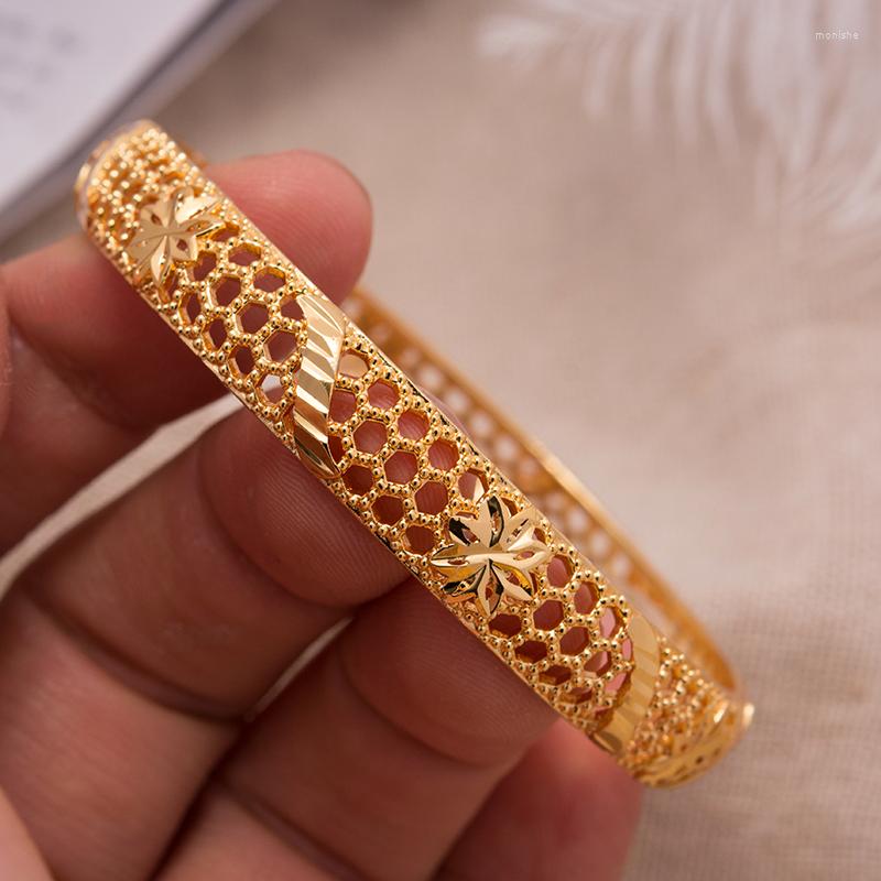

Bangle 1Pcs Wedding Gold Color For Women Girls Bracelet Arab/Ethiopian Jewelry Bridal Bangles Ramadan