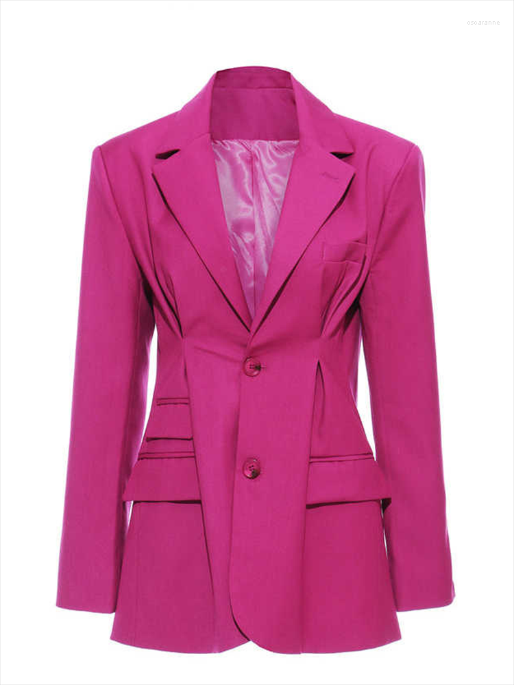 

Women' Suits Streetwear Tunic High Waisted Long Sleeve Black Pink Blazer Coat Women 2022 Spring Female Fashion Clothing Woman Clothes, Green