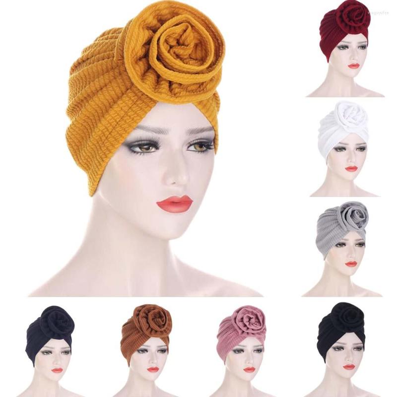 

Ethnic Clothing Flower Women Canner Muslim Hijabs Beanie Skullies Hat Stretch Turban Cap Hair Loss Chemo Under Scarf Headwear Bonnet Cover