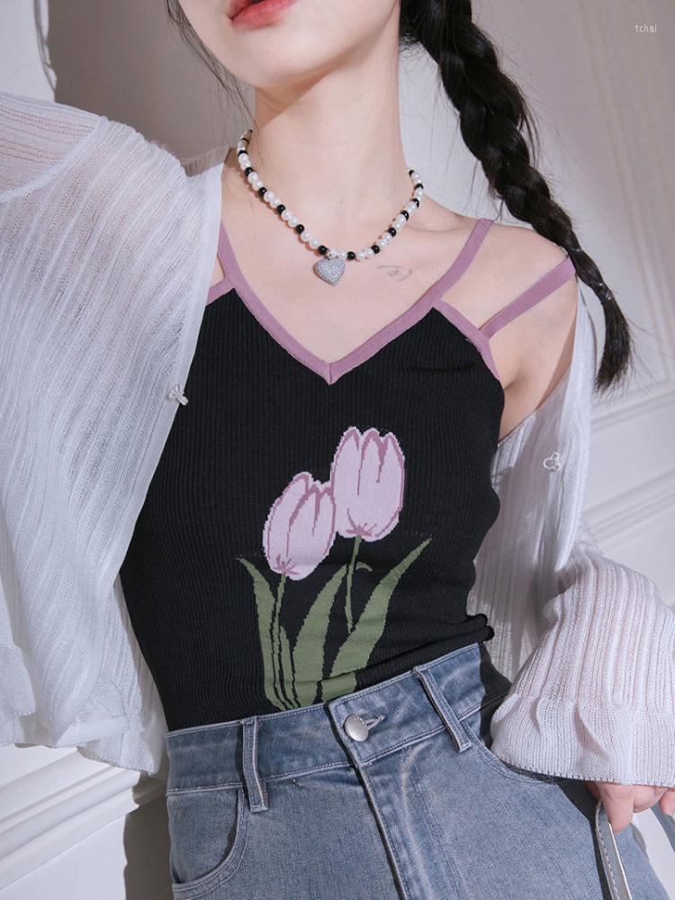 

Women' Tanks Summer Floral Sweet Tops Women Designer Embroidery Flower Cute Top Female Korean Fashion Backless Chic Kawaii Party 2022, White coat