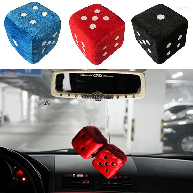 

Interior Decorations Car Pendant Colorful Plush Dice Craps Automobiles Rear View Mirror Charms Hanging Suspension Ornaments Desk Home
