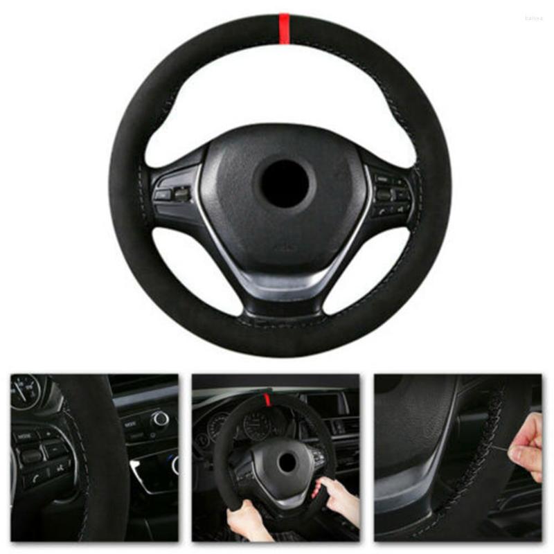 

Steering Wheel Covers Universal Cover Black Protector Suede Anti-Slip Replacement