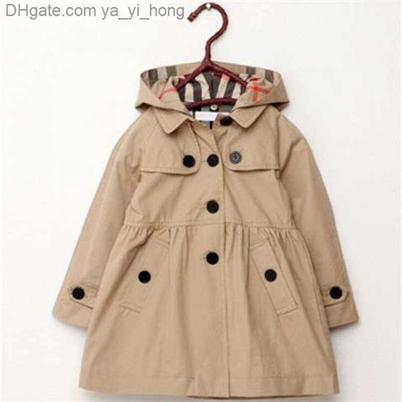 

New 2021 Baby Childrens Clothing Girl Autumn Princess Coat Solid Color Medium-long Single Breasted Trench Baby Outerwear Clothes yayihong, Red