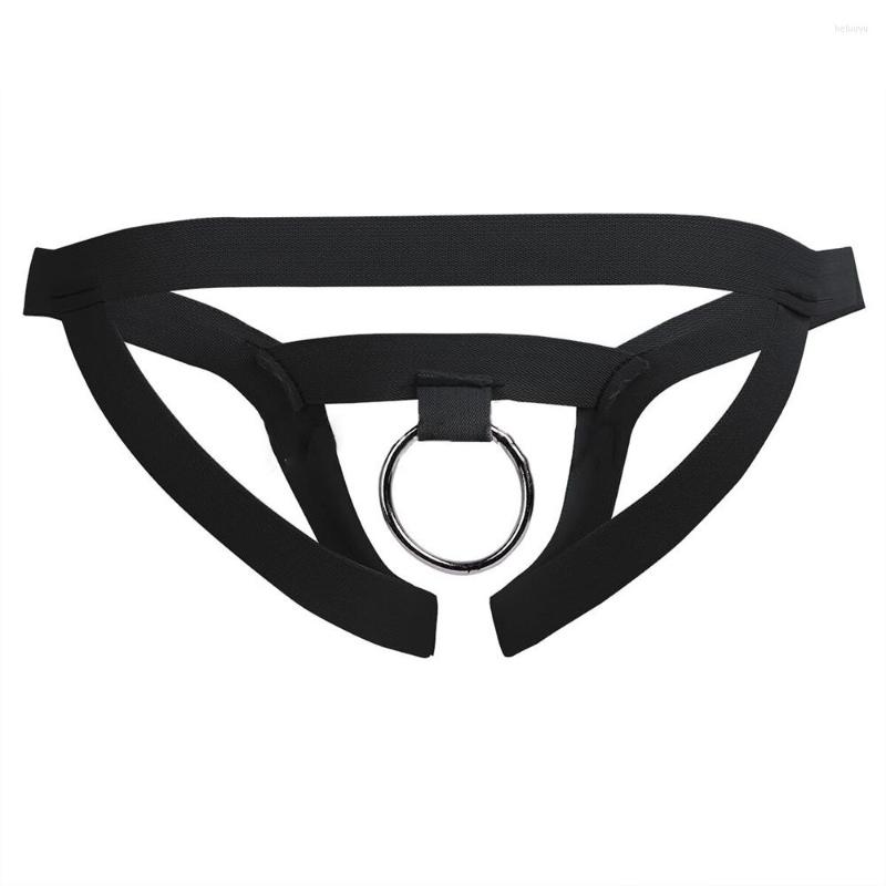 

Underpants Sexy Thong Men Crotchless G-string Homme Jockstrap Gay Underwear Sissy Stretchy O-Ring Panties Male Lingerie Bikini, Black